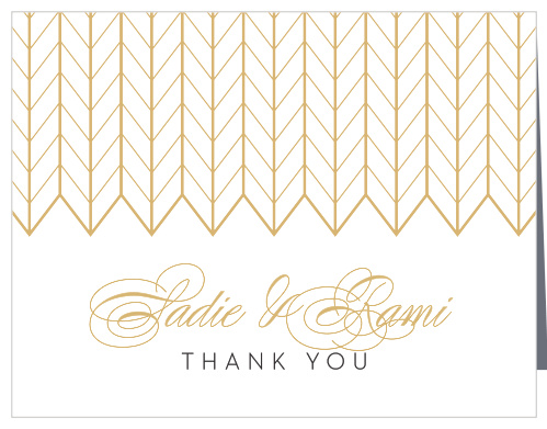 Glamorous Chevron Wedding Thank You Cards