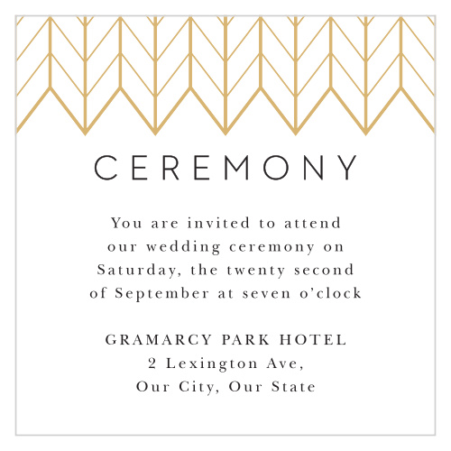 Glamorous Chevron Ceremony Cards