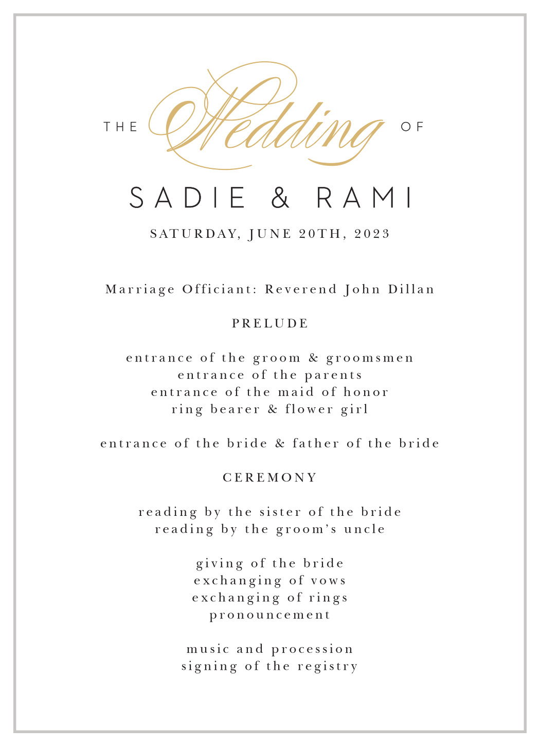 Glamorous Chevron Wedding Programs