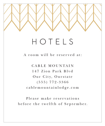 Glamorous Chevron Accommodation Cards