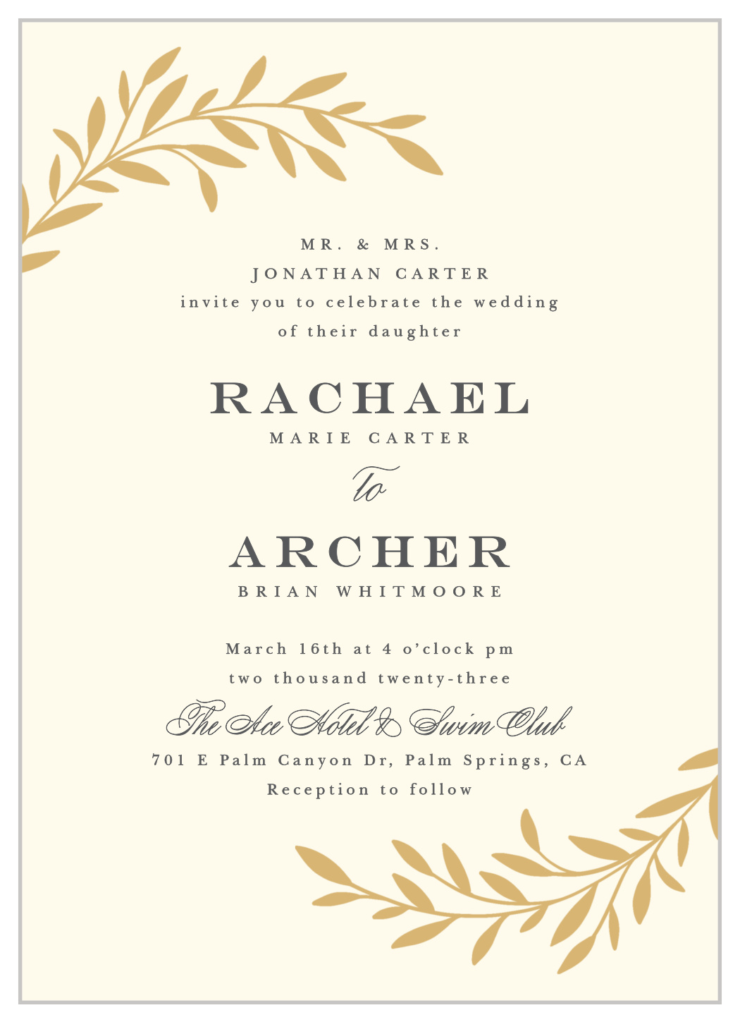 Tree Branch Silhouette Wedding Invitations