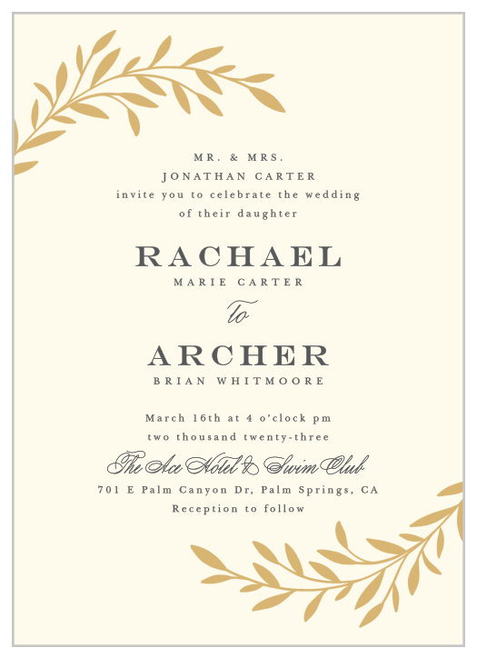 Tree Branch Silhouette Wedding Invitations