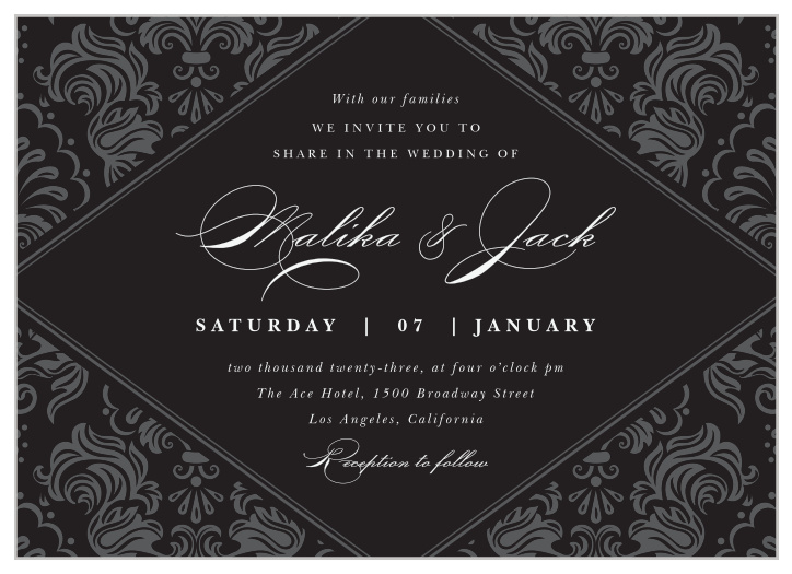 Formal Damask Wedding Invitations