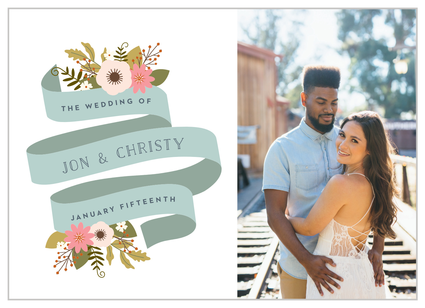 Retro Ribbon Wedding Invitations