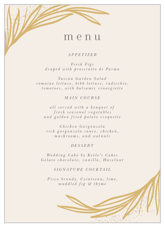 Simple Wreath Wedding Menus