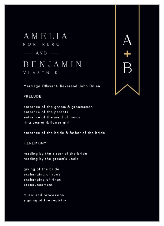 Make a sophisticated impression with our Minimalist Banner Wedding Programs.