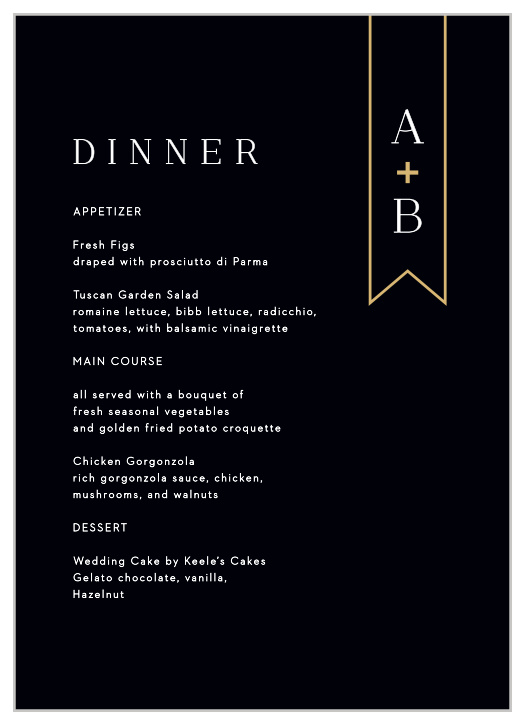 Minimalist Banner Wedding Menus