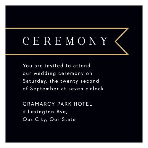 Minimalist Banner Ceremony Cards