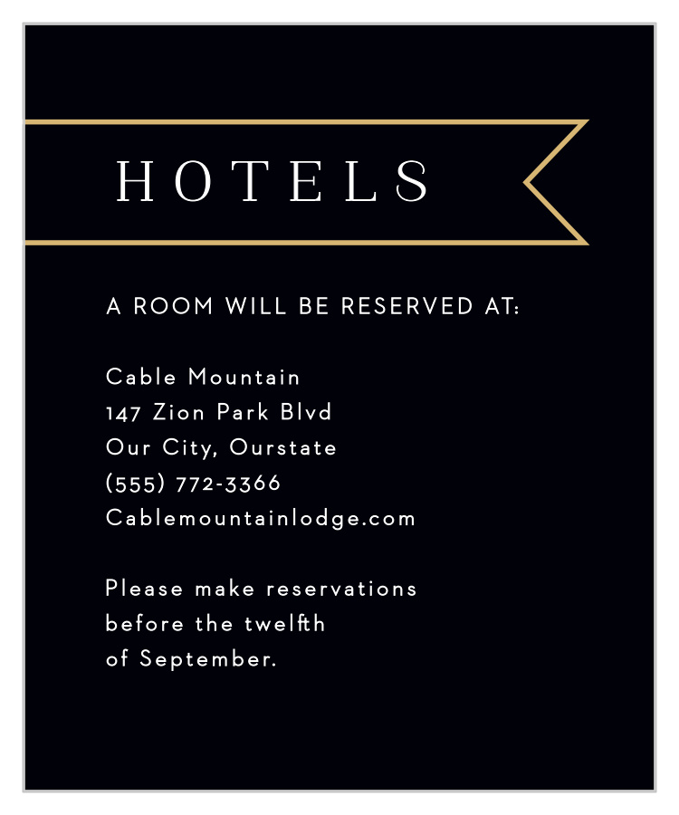 Minimalist Banner Accommodation Cards