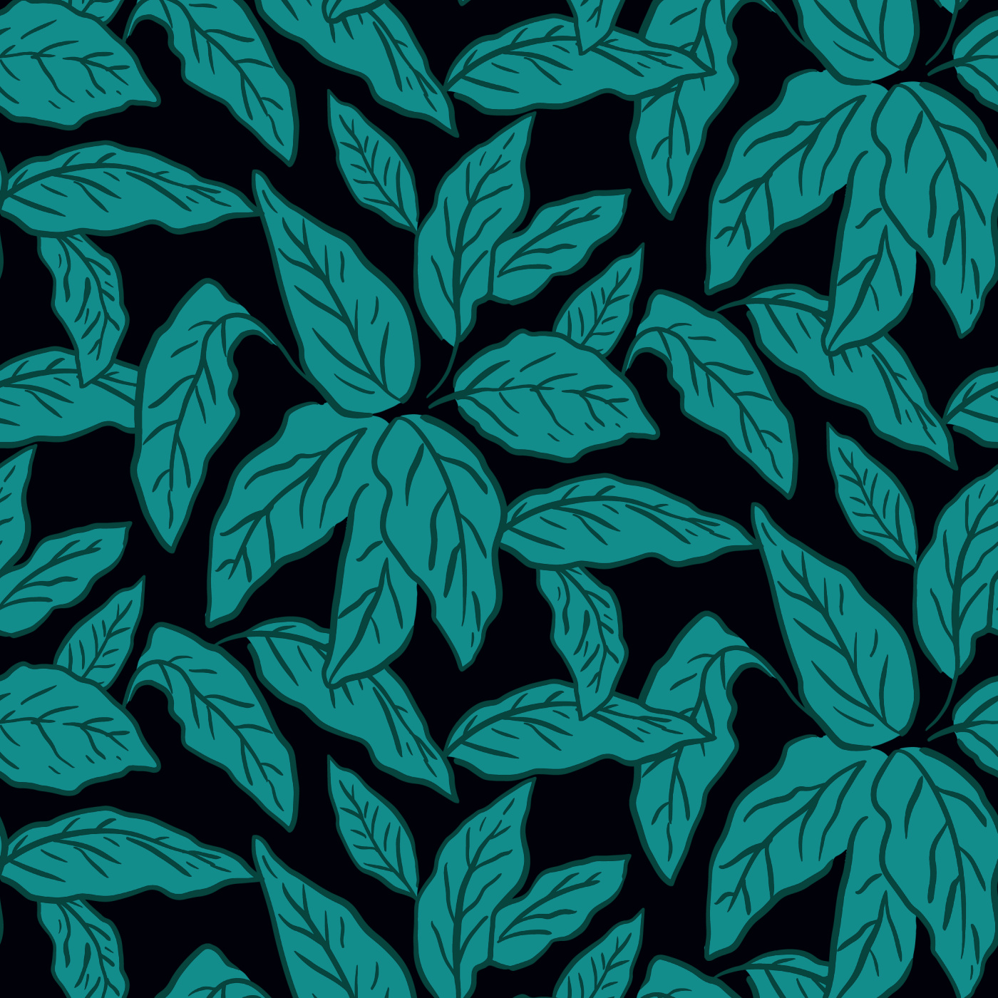 Sketched Leaves Wallpaper