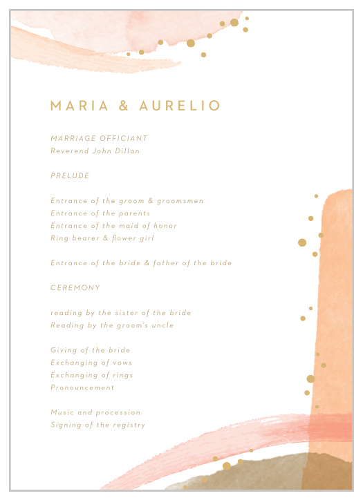Modern Desert Wedding Programs