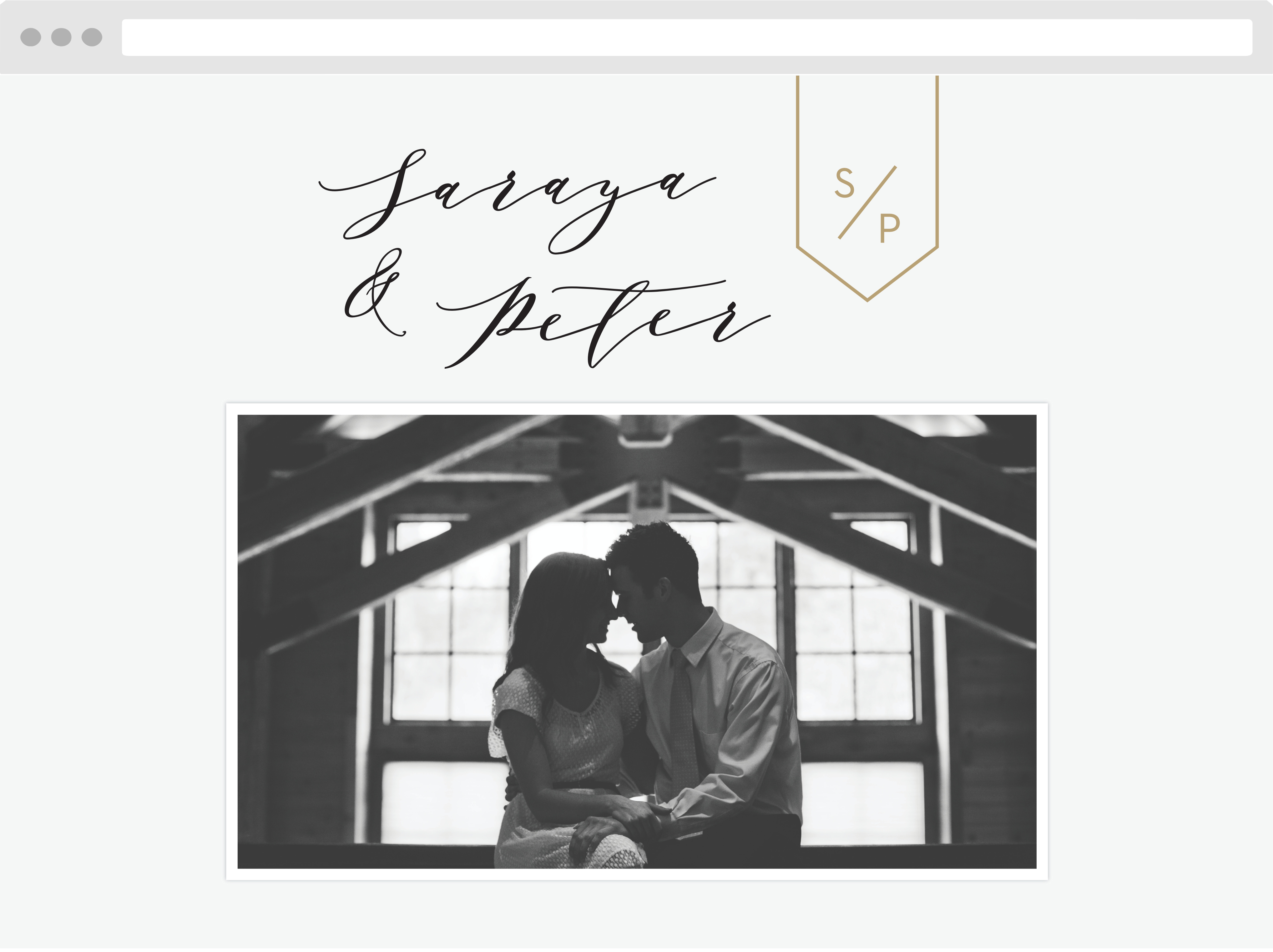 Minimalist Pennant Wedding Website