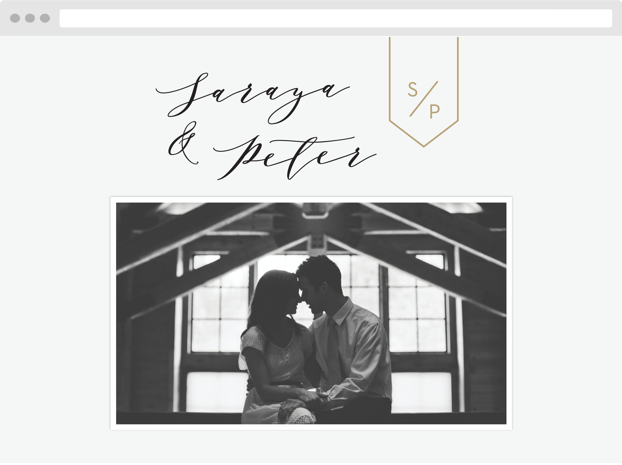 Minimalist Pennant Wedding Website