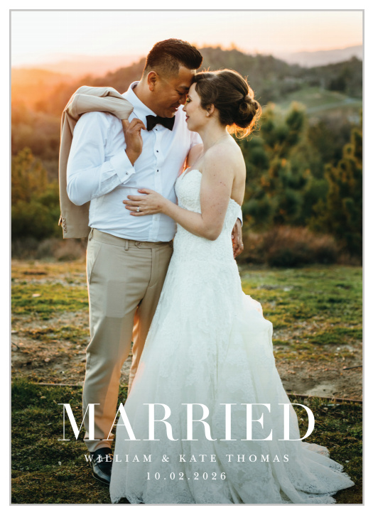 Start the festive season off right when you send family and friends our Merrily Married Holiday Cards.