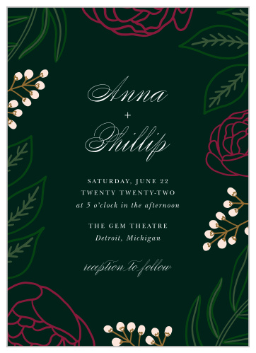 Sculpted Blooms Wedding Invitations