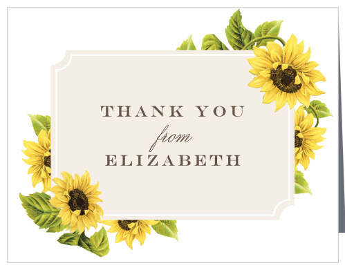 Sunflower Field Baby Shower Thank You Cards