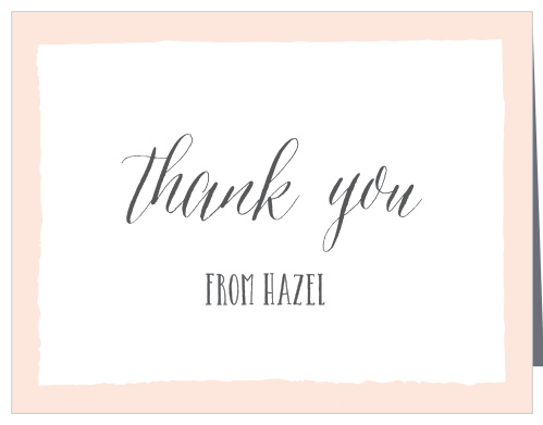 Bordered Calligraphy Baby Shower Thank You Cards