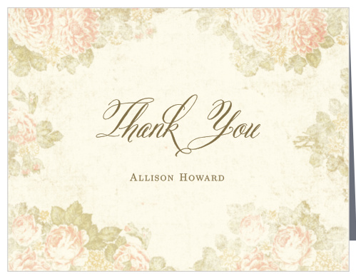 Stained Florals Baby Shower Thank You Cards