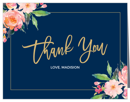 Flowered Frame Baby Shower Thank You Cards