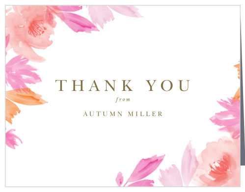 Airbrushed Rose Baby Shower Thank You Cards