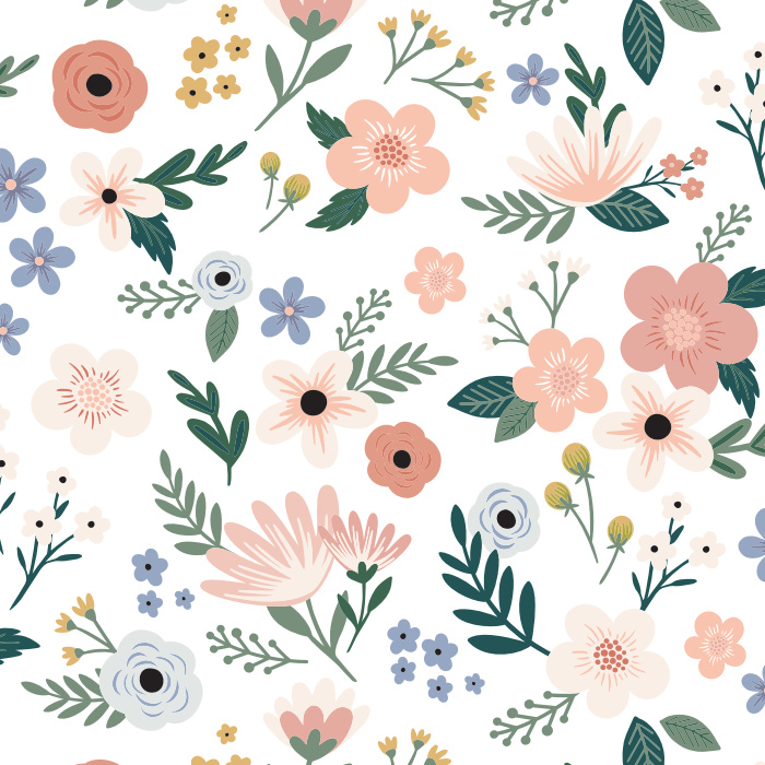 Impress your family and friends with the intricate, botanical illustrations of our Playful Florals Peel And Stick Removable Wallpaper!