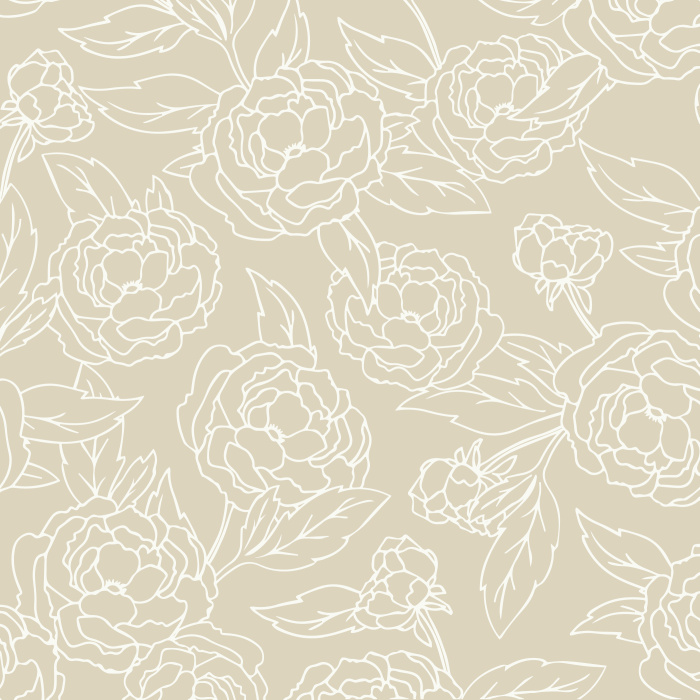 Add a vintage touch to your home with our Outlined Peonies Peel And Stick Removable Wallpaper. 
