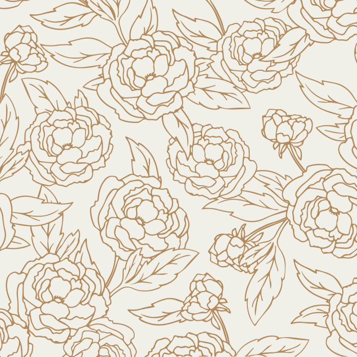 Add a vintage touch to your home with our Outlined Peonies Peel And Stick Removable Wallpaper. 