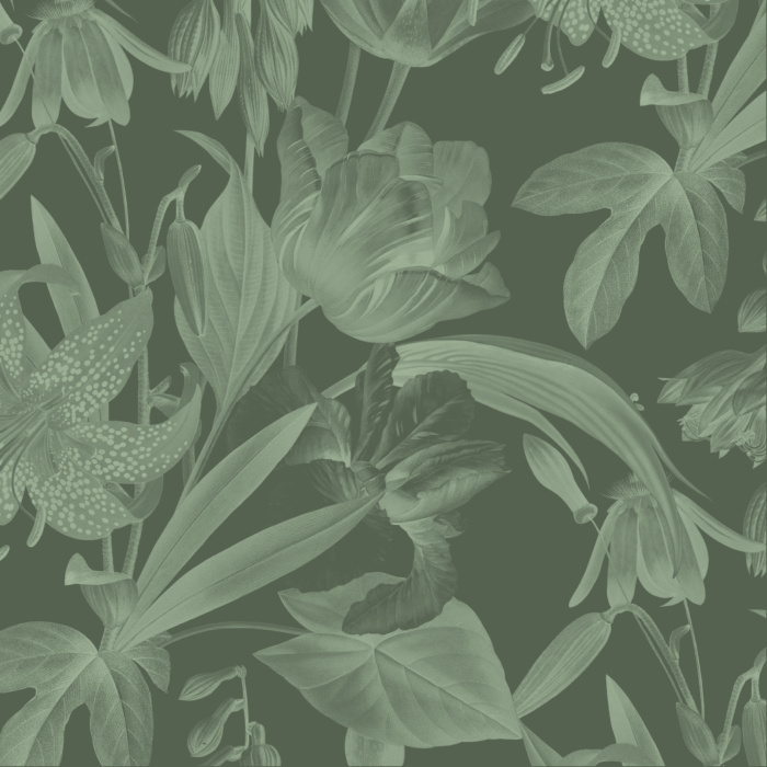 The classic design of our Flora Botanica Peel And Stick Removable Wallpaper features subtle, grey botanicals over a light background.
