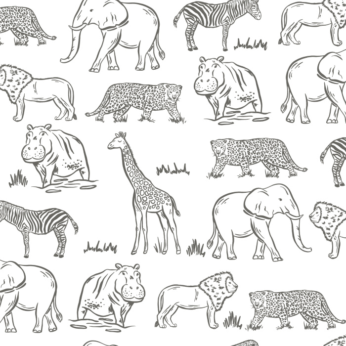 There's no adventure quite like one with wild animals, and you can give your child a safe experience of such with our On Safari Peel And Stick Removable Wallpaper!