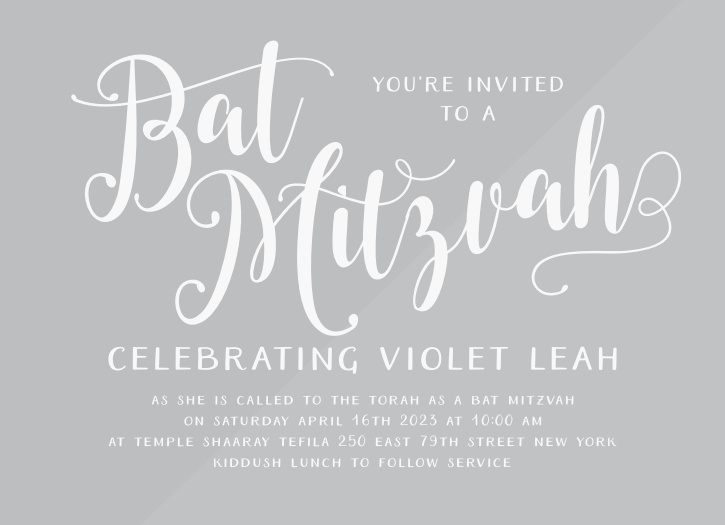 Our Splendid Glamour Clear Bat Mitzvah Invitations are the perfect combination of simple and intricate!