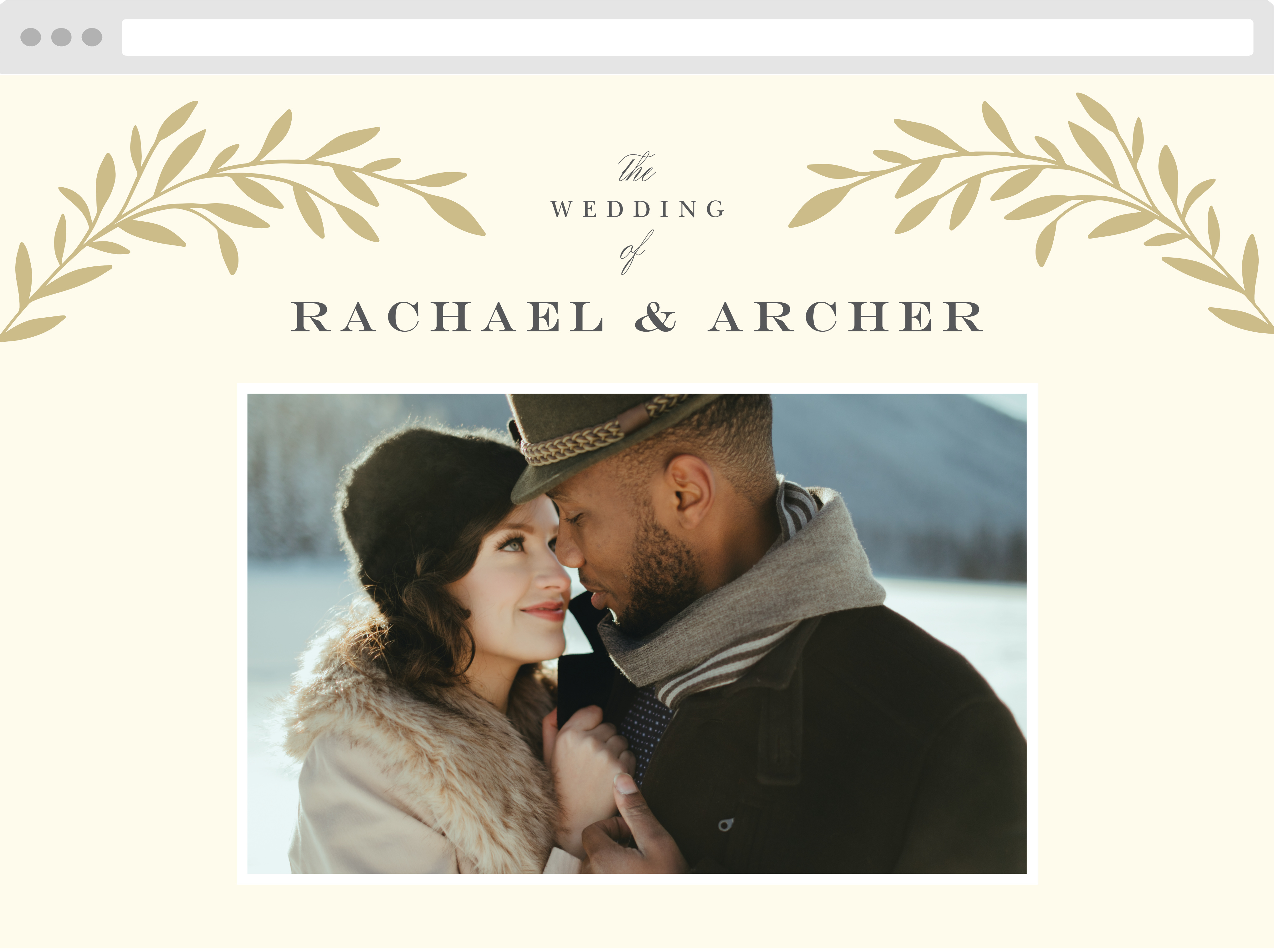 Tree Branch Silhouette Wedding Website