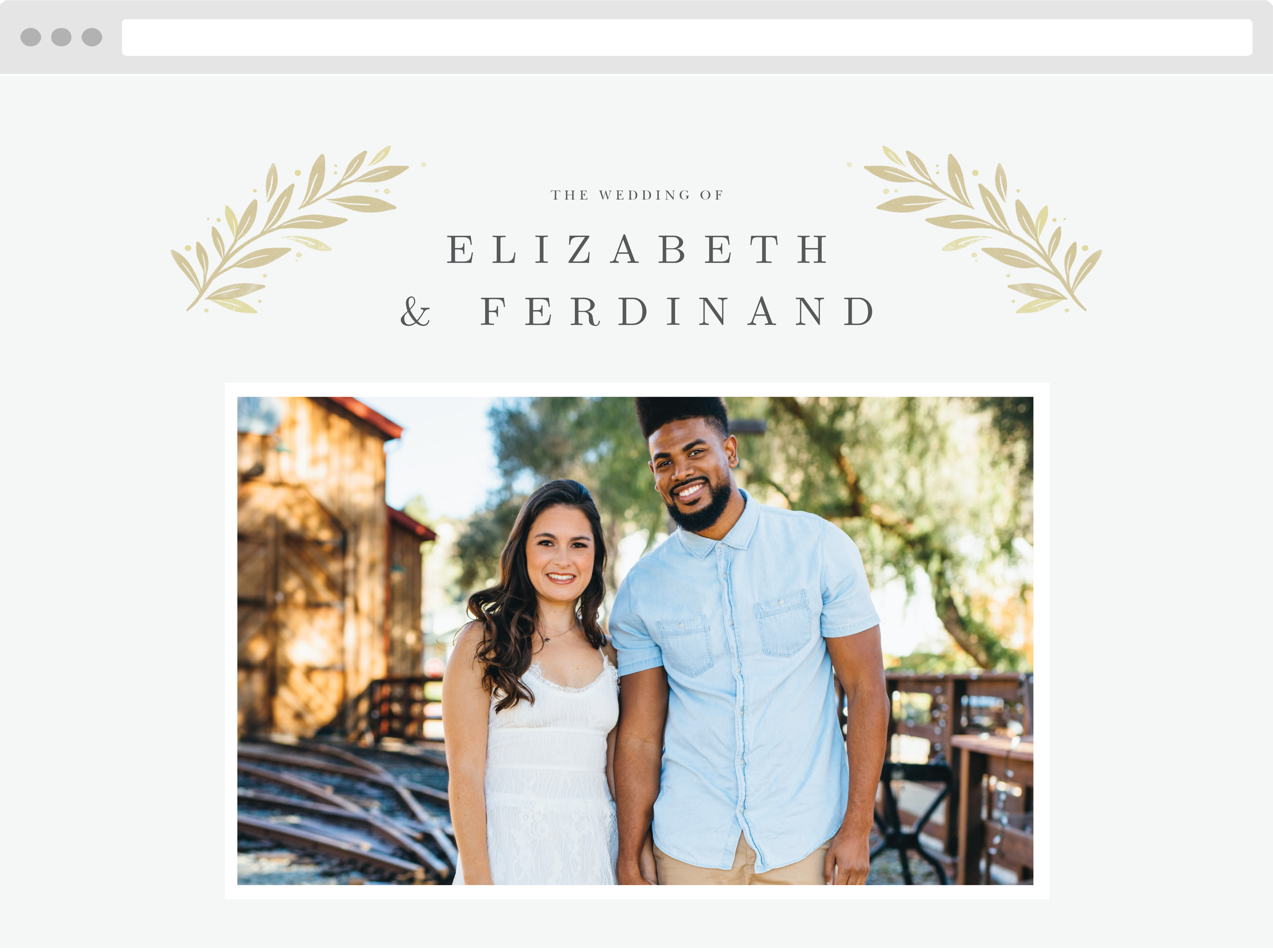 Modern Half Circle Wedding Website