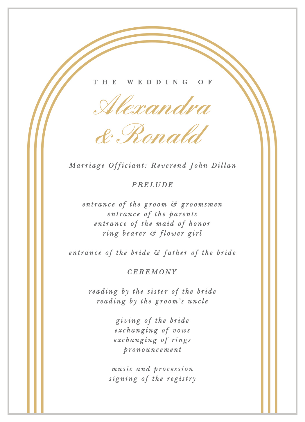 Simple Elegant Wedding Programs