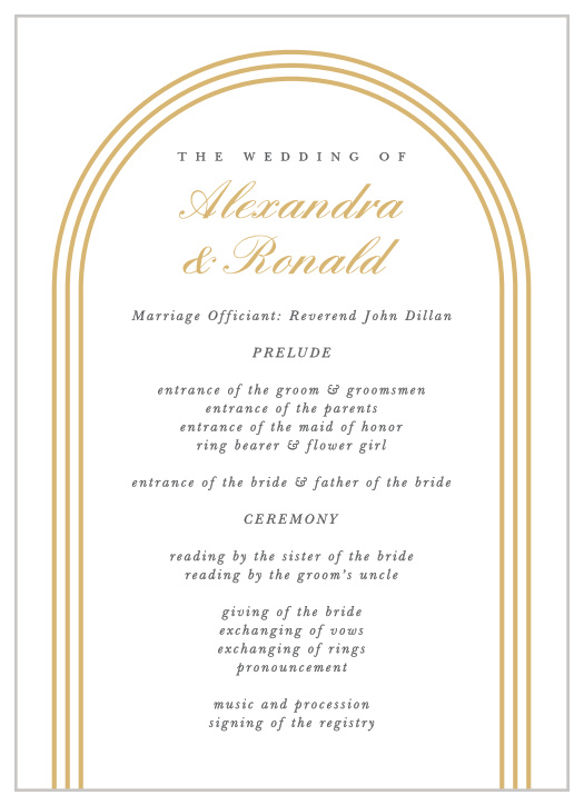 Simple Elegant Wedding Programs