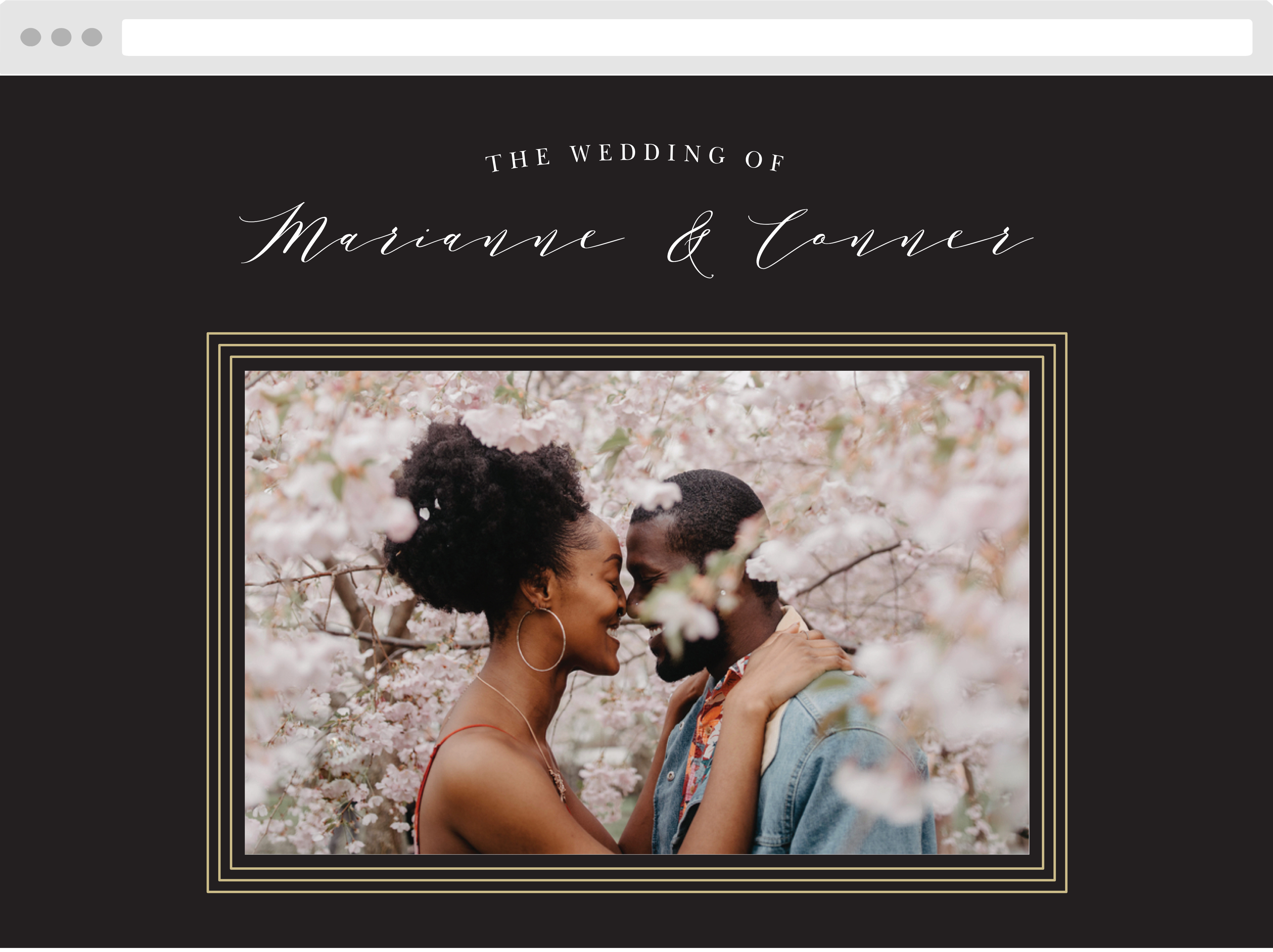 Modern Triple Hearts Wedding Website