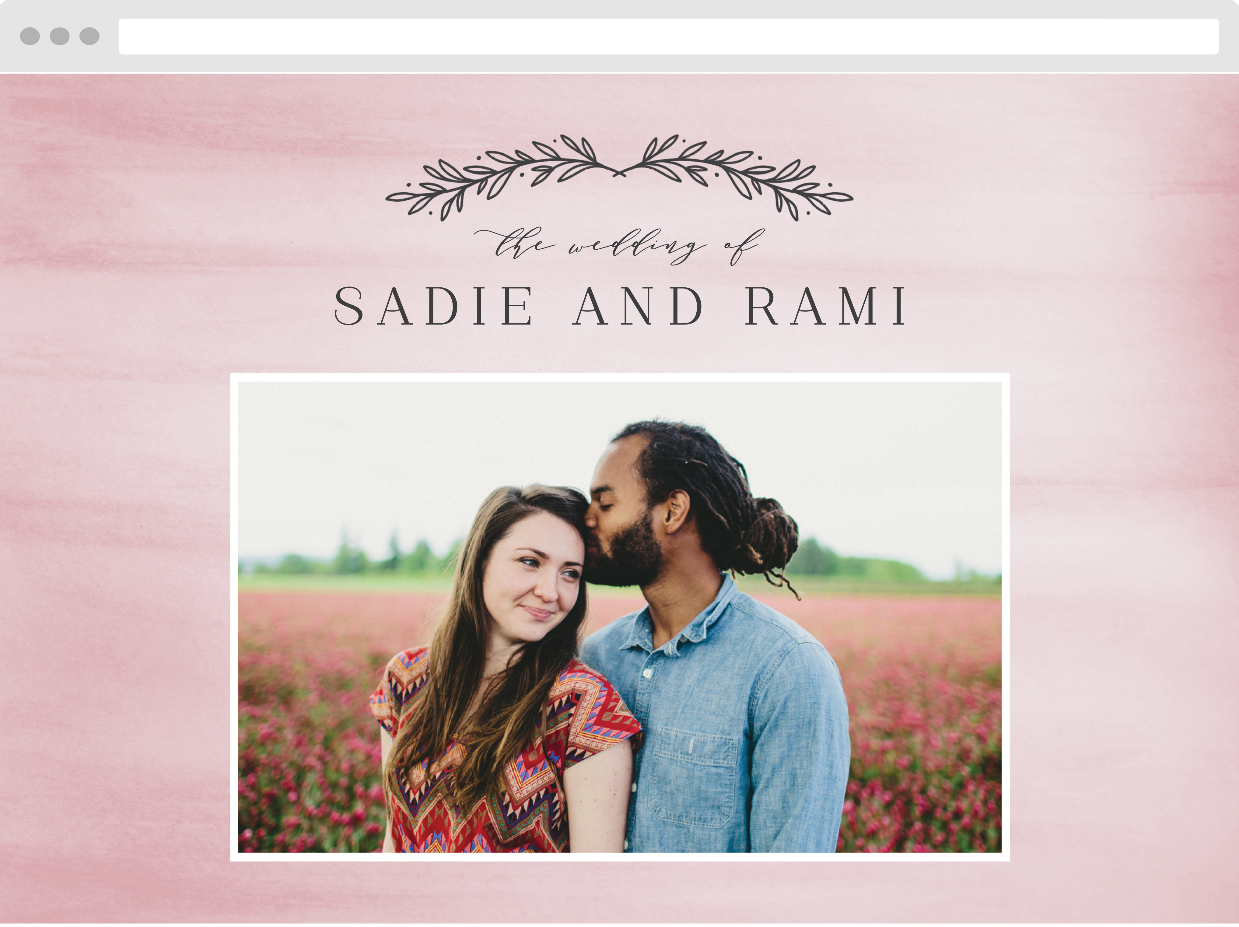 Watercolor Initials Wedding Website