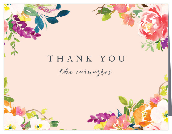 Spring Peach Wedding Thank You Cards