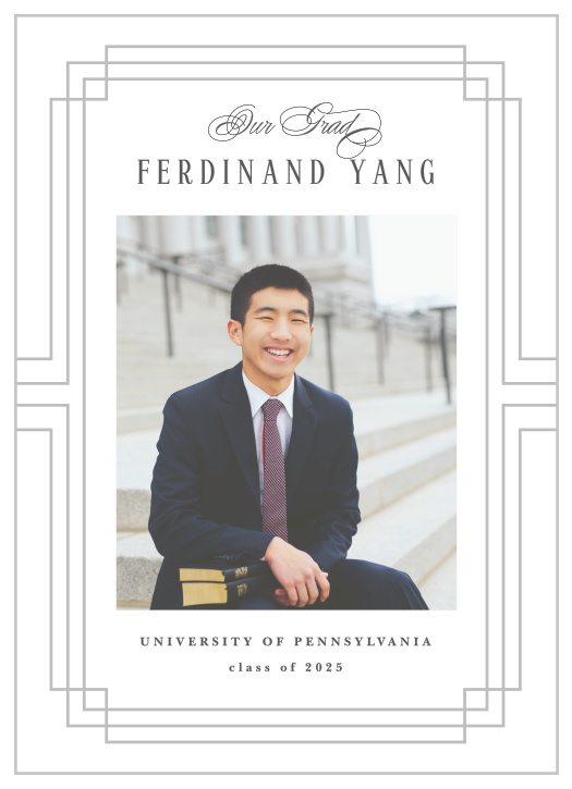 Our Deco Grad Graduation Announcements are the perfect way to share your momentous accomplishment with family and friends.