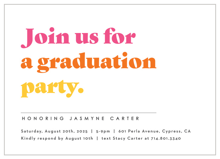 Gather family and friends together to celebrate your amazing achievement when you send out our Looking Bright Graduation Invitations. 