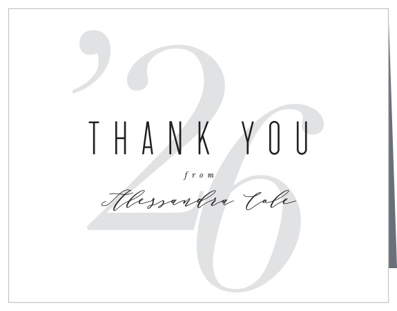 The support of loved ones at the completion of your education meant a lot to you, show them your appreciation with our Master's Degree Graduation Thank You Cards. 