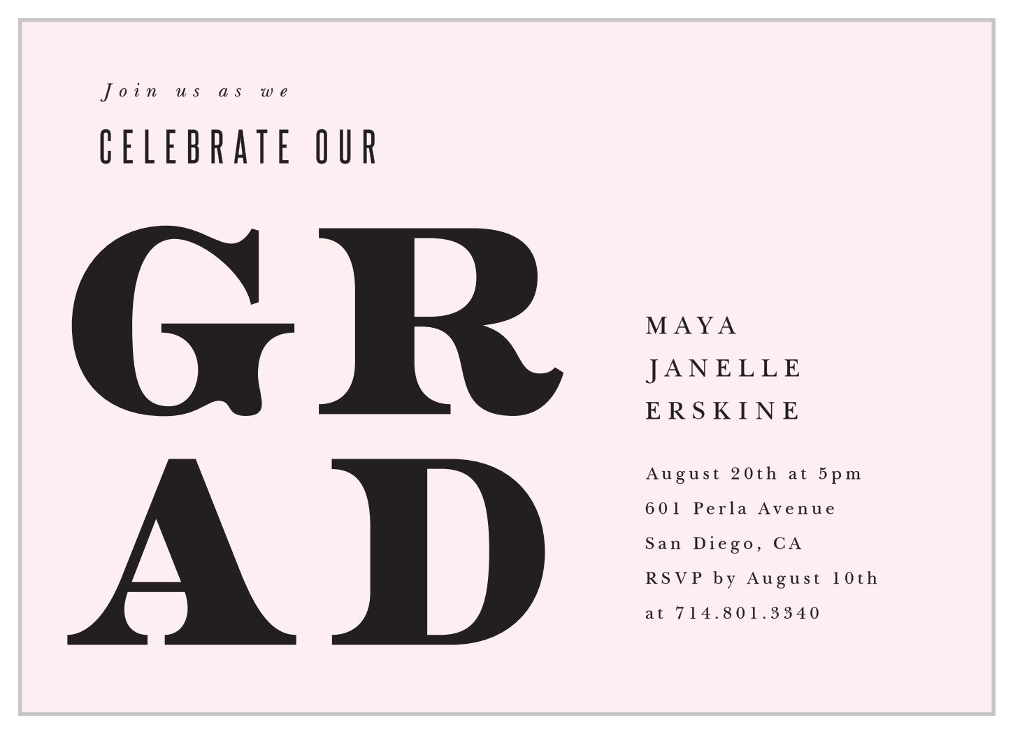 Outlined Simplicity Graduation Invitations
