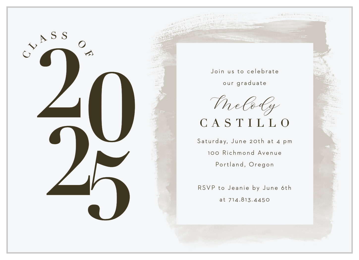 Painted Swash Graduation Invitations