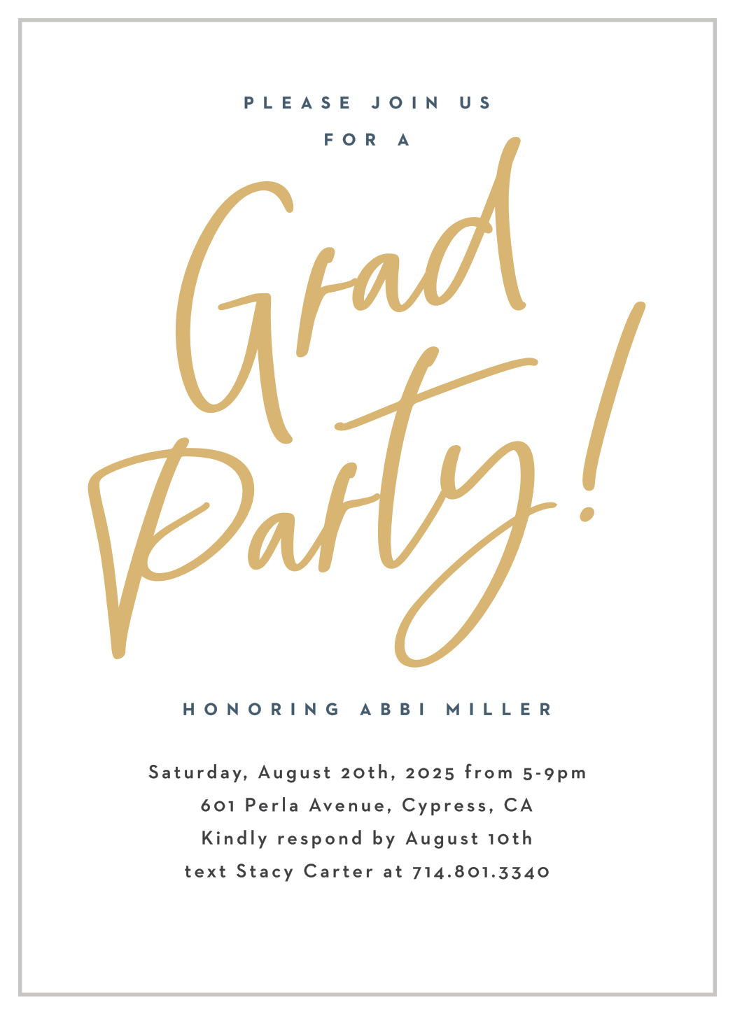 Hooray Script Graduation Invitations