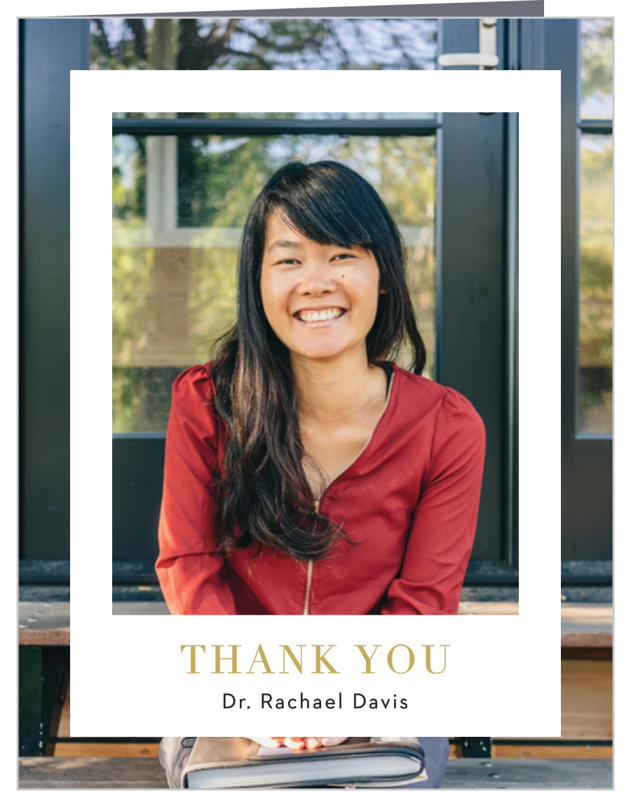 PhD Frame Graduation Thank You Cards