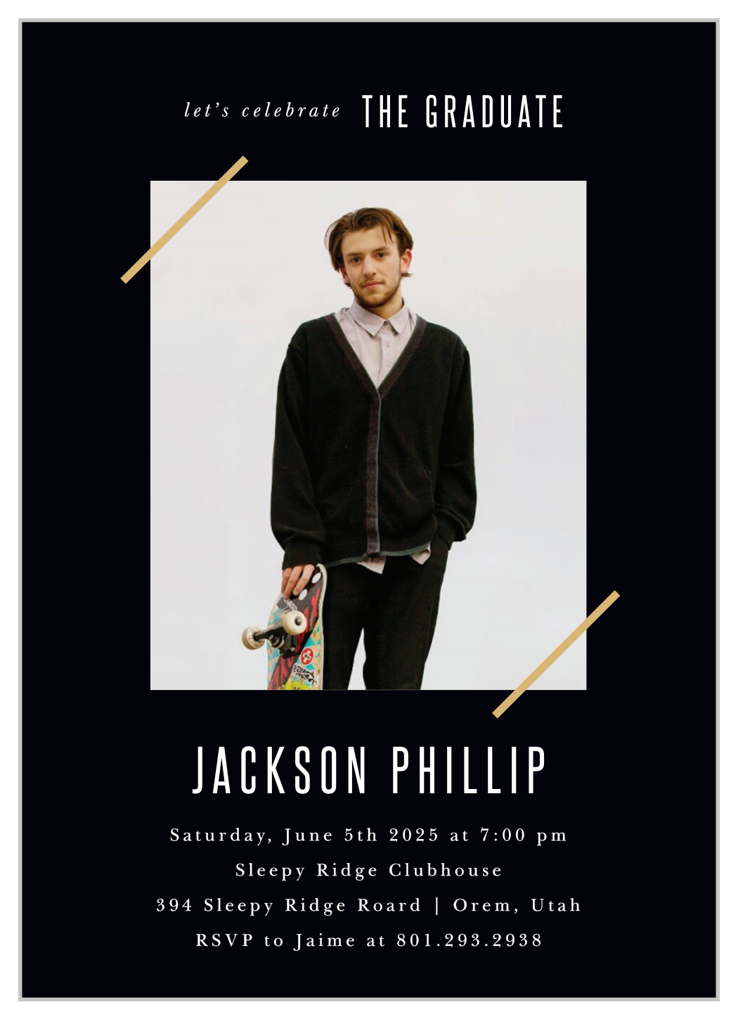 Photo Corners Graduation Invitations