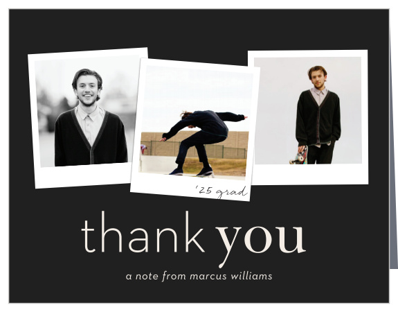 Mod Polaroids Graduation Thank You Cards