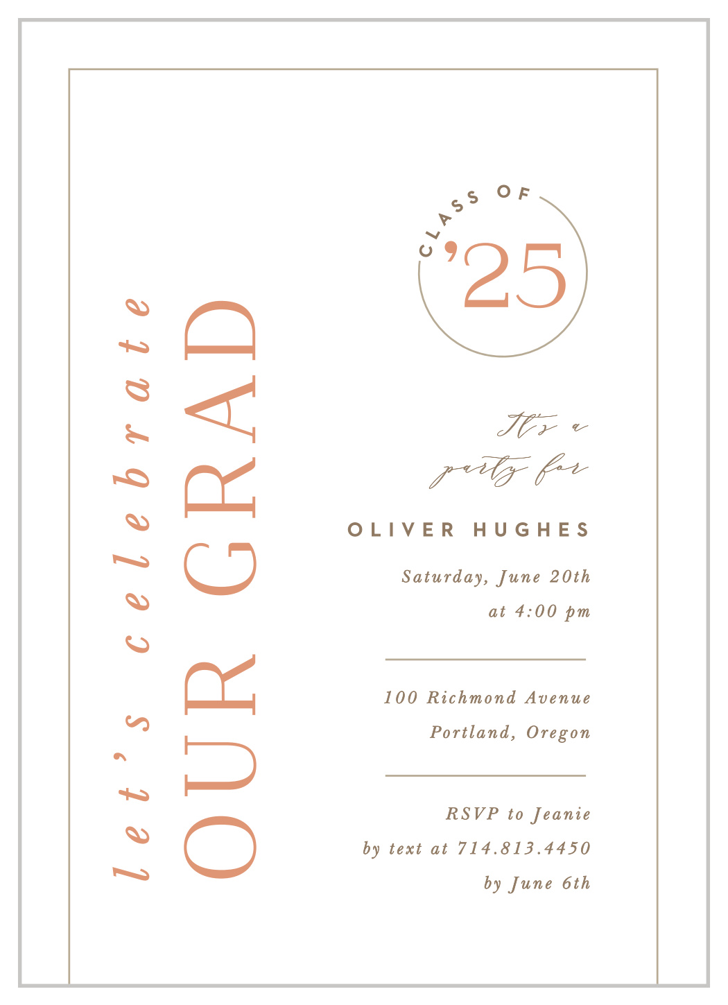 Circled Year Graduation Invitations