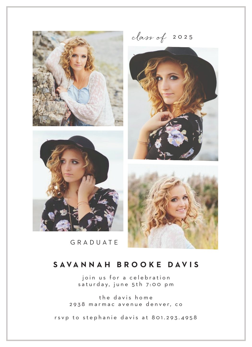 Classy Collage Graduation Invitations