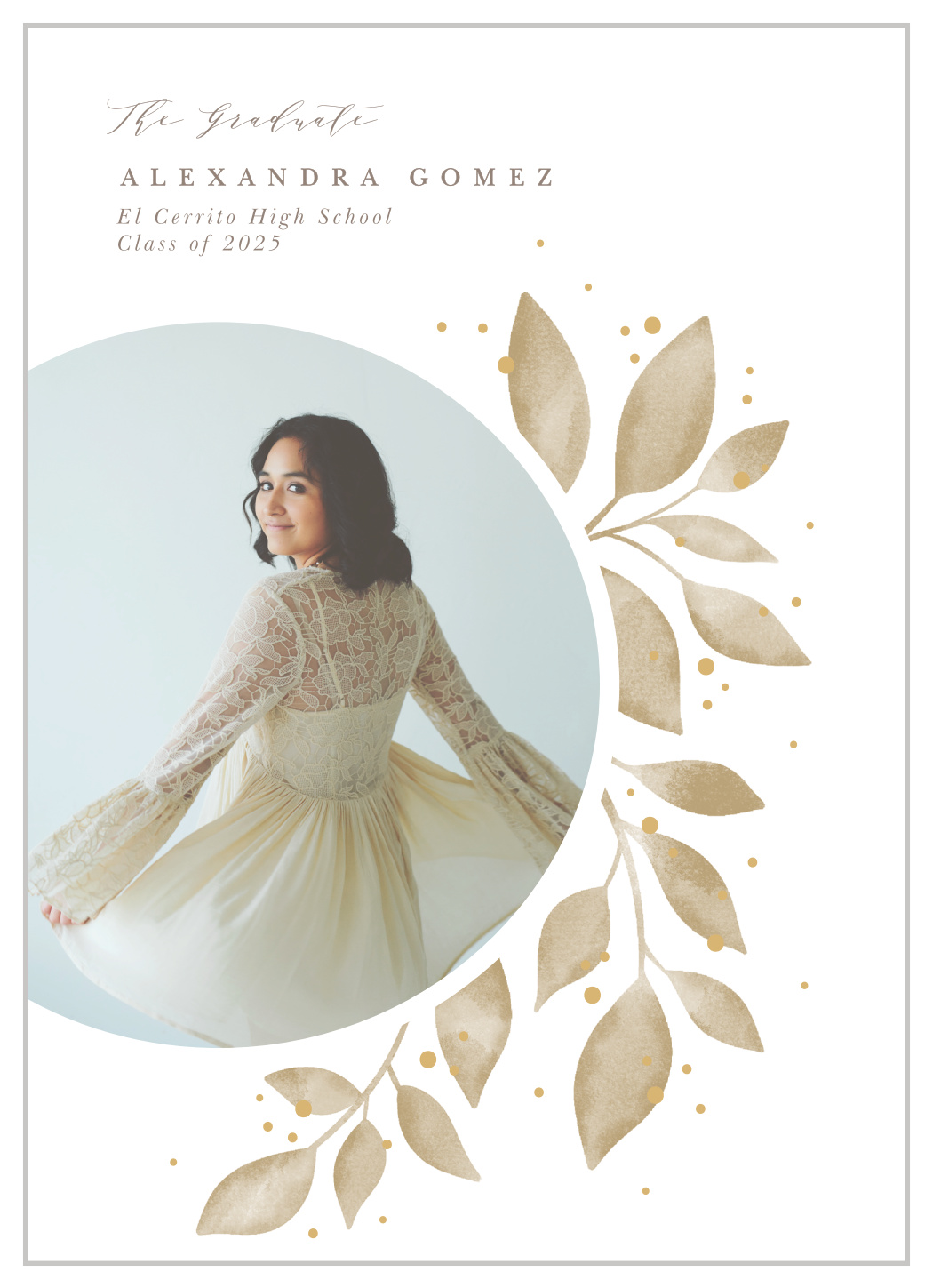 Draping Foliage Graduation Announcements