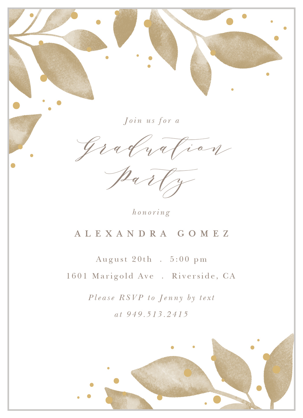 Draping Foliage Graduation Invitations